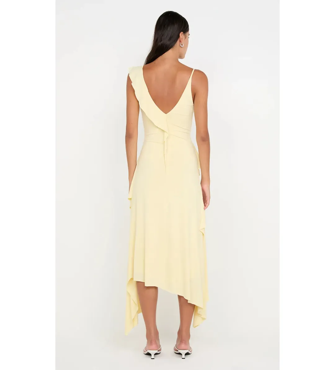 Bec & Bridge Marnie Asym Midi Dress Butter Size AU 8 for rent on The Volte - main image