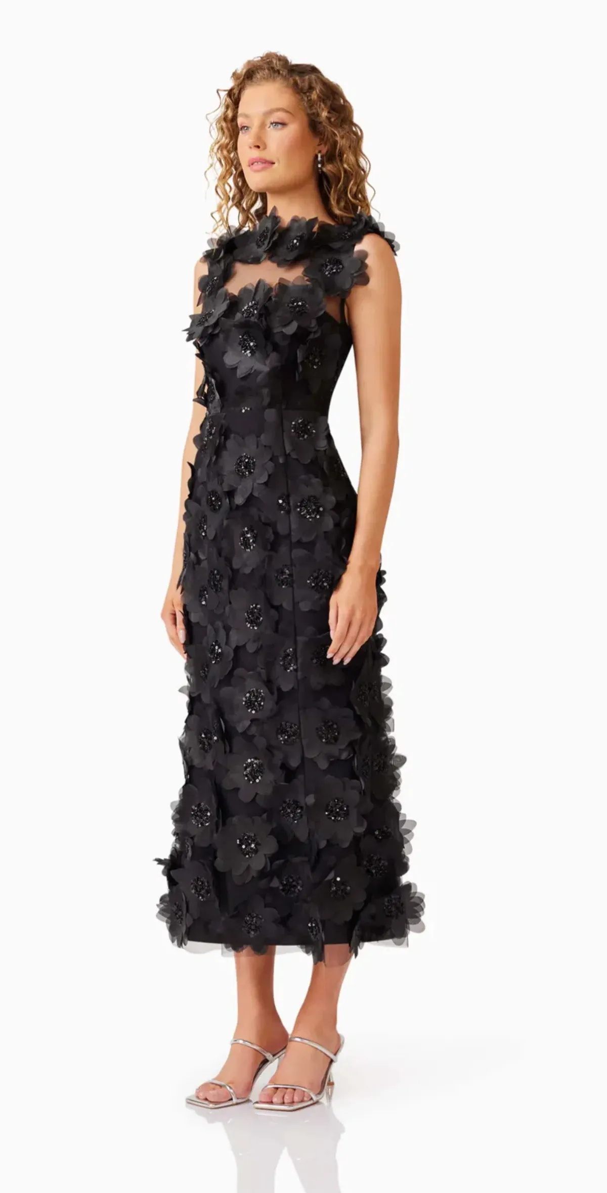 Elliatt Cherry Blossom Midi Beaded Black Size 10 - Image 3