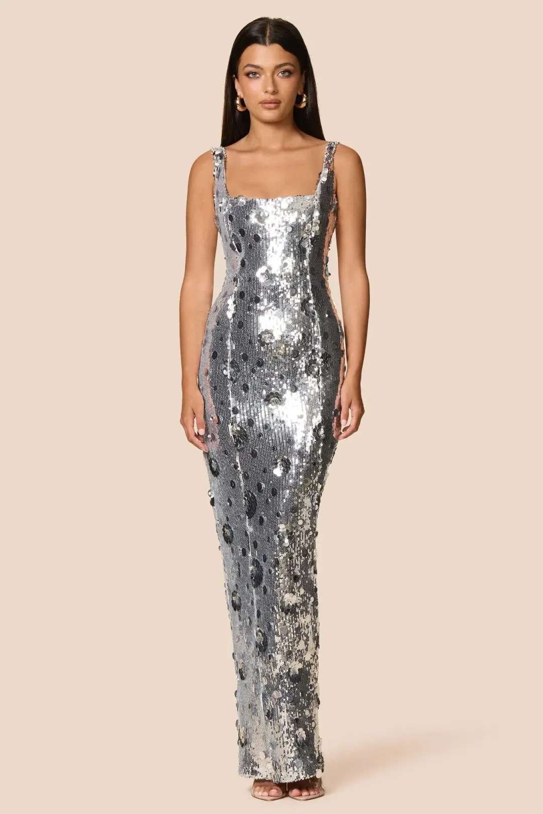 Love Nookie Seraphine Gown in Silver Size M / AU10 for rent on The Volte - main image