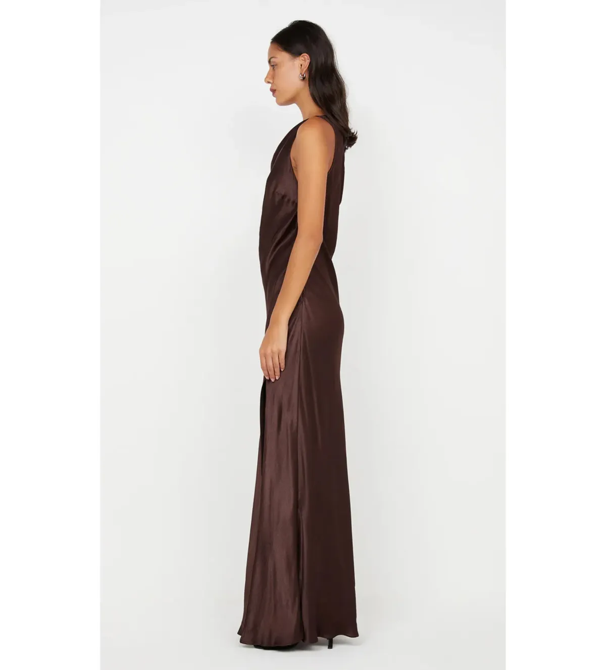 Bec & Bridge Sol Asym Maxi Dress Dark Chocolate Size AU 6 - Image 3