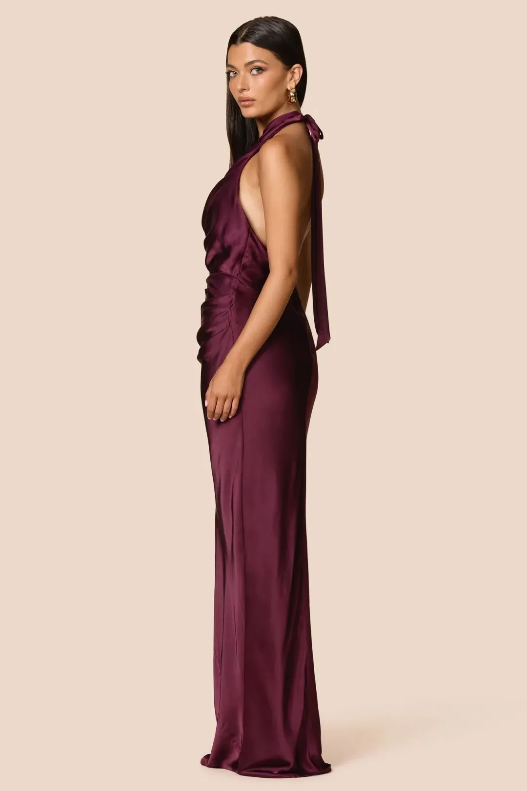 Love Nookie Penelope Drape Gown Mulberry Size 10 for rent on The Volte - main image