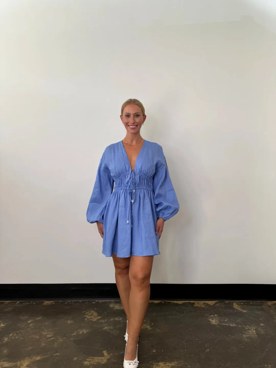 Pasduchas Vera Mini Dress Blue  Size 12 for rent on The Volte - main image