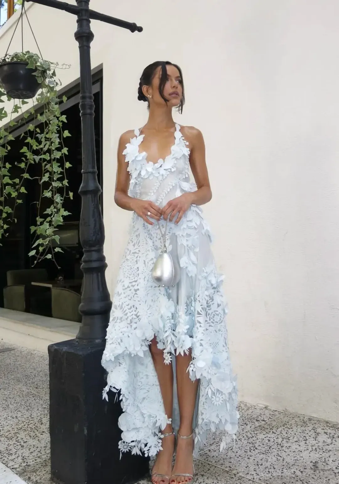 Zimmermann Natura Lasercut Halter Dress Ice Blue Size 0 / AU 8 for rent on The Volte - main image