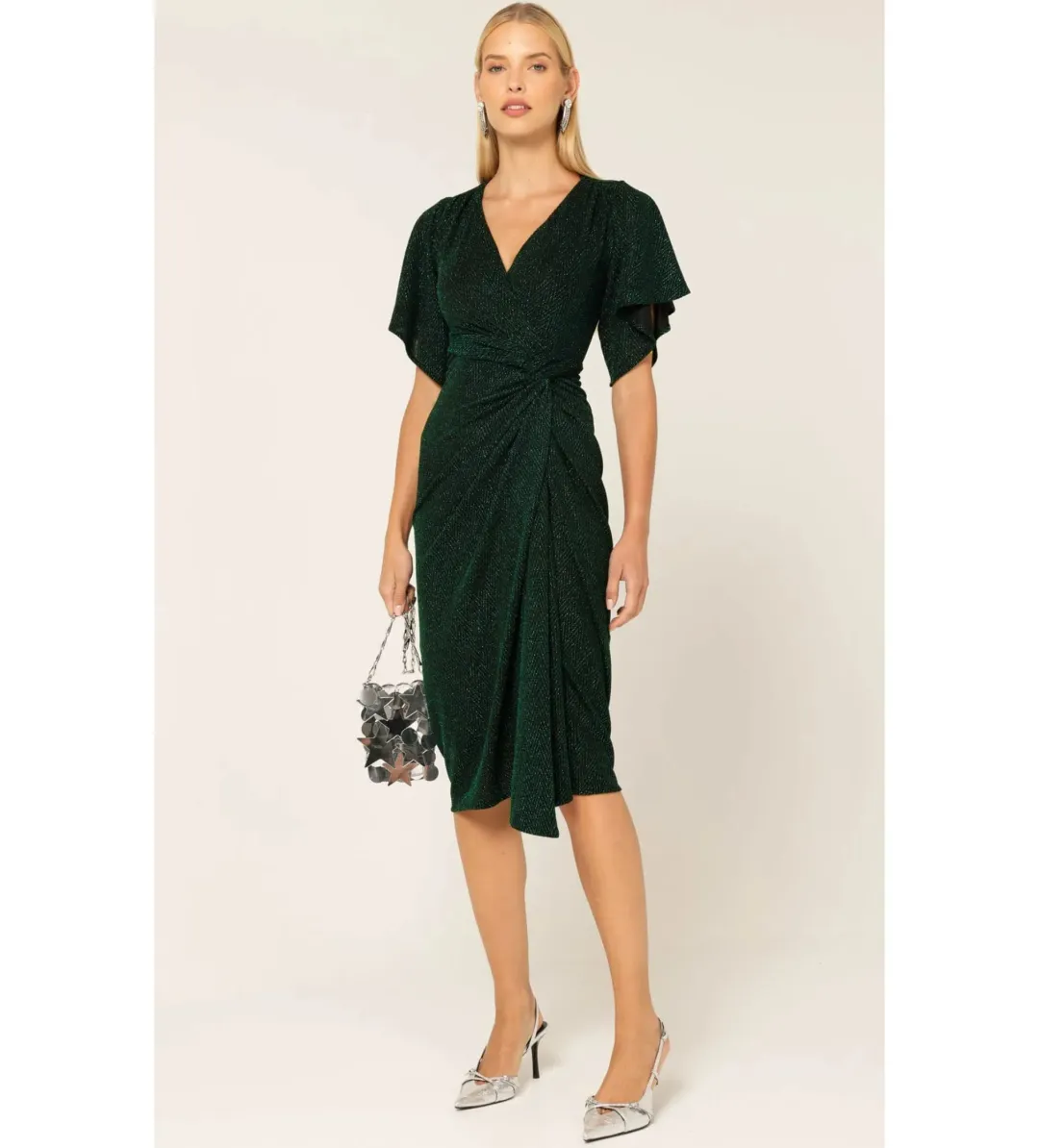 Sacha Drake The Emporium Midi Dress In Emerald Size 12 for rent on The Volte - main image