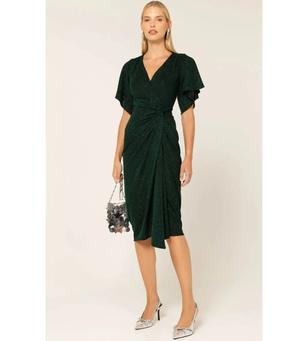 Sacha Drake The Emporium Midi Dress In Emerald Size 12 - Image 2