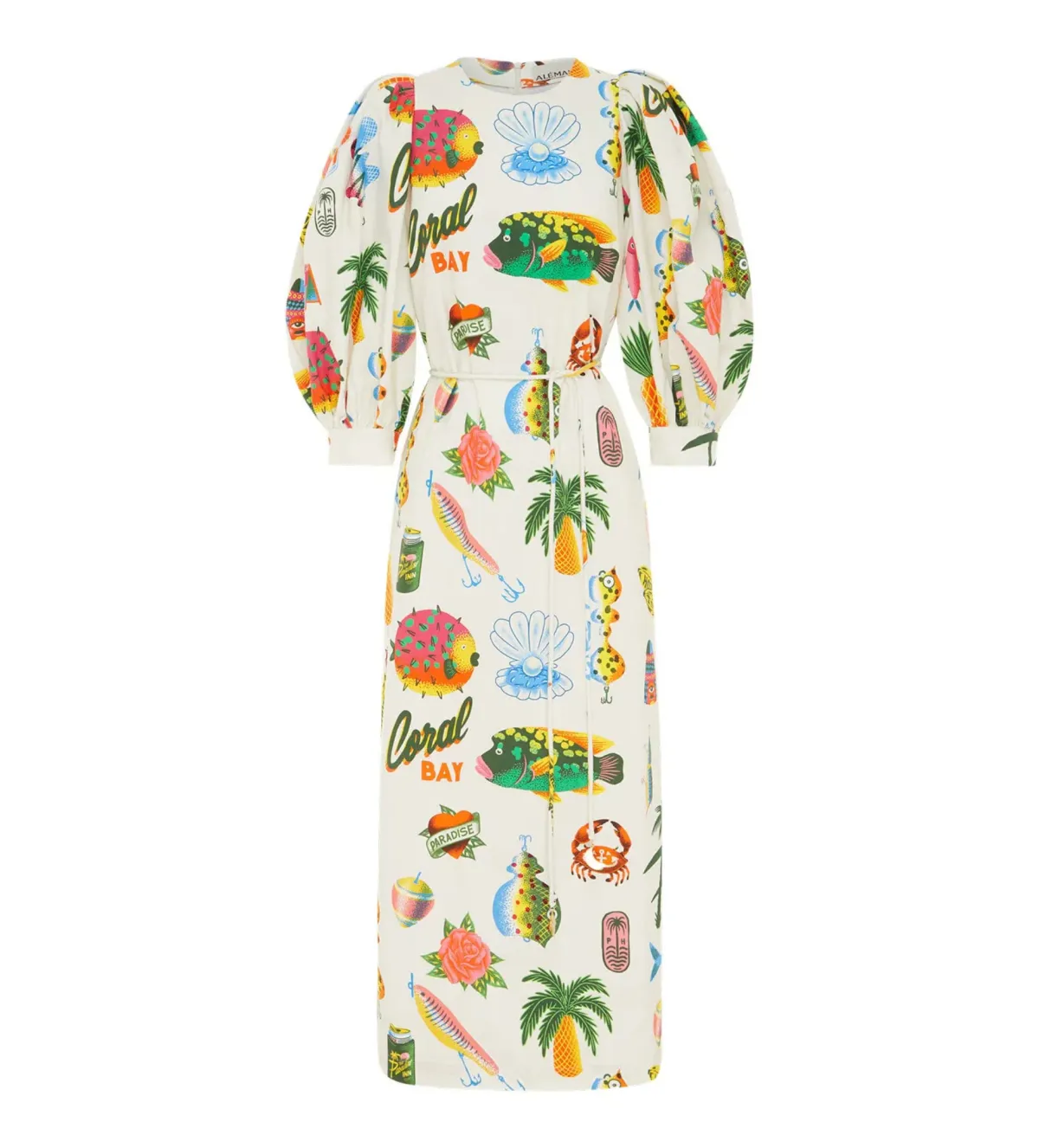 Alemais Samaki Puff Sleeve Midi Dress Multi Size 6 - Image 6