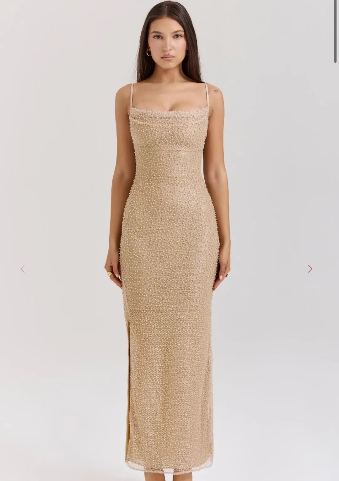 House of CB Calla Seapearl Embellished Maxi Dress Size AU 8 for rent on The Volte - main image