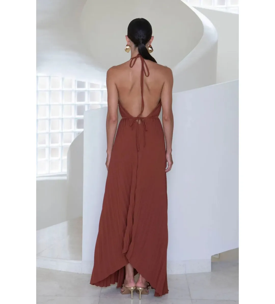 L'Idee Boheme Gown Terracotta Size AU 8 for rent on The Volte - main image