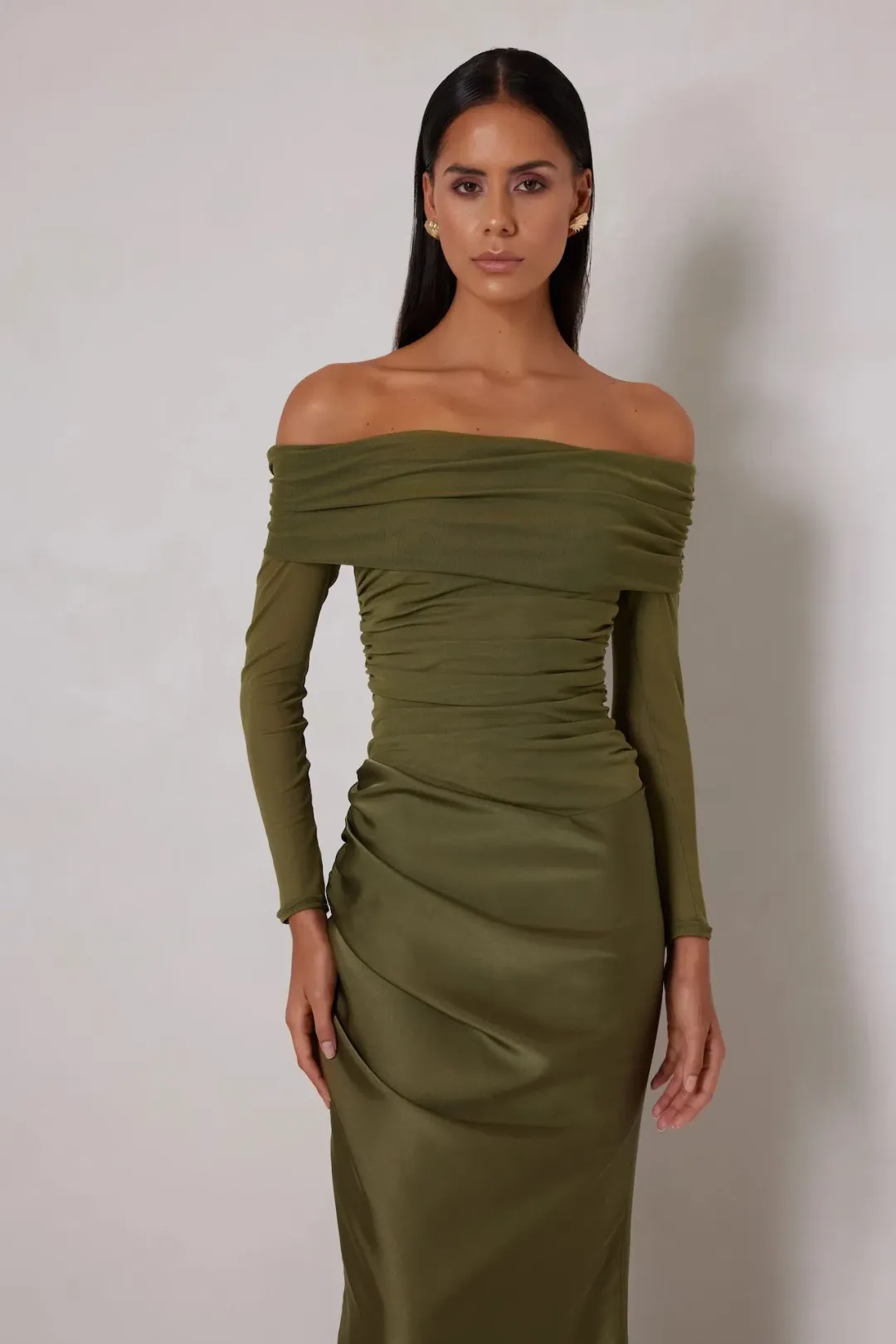 ELLE ZEITOUNE AMY OLIVE MAXI / GREEN / SIZE 8 for rent on The Volte - main image
