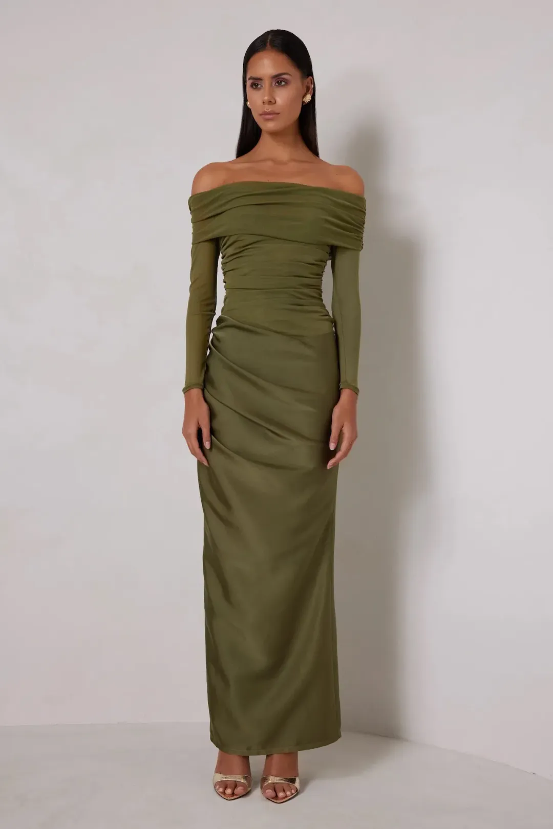 ELLE ZEITOUNE AMY OLIVE MAXI / GREEN / SIZE 8 for rent on The Volte - main image