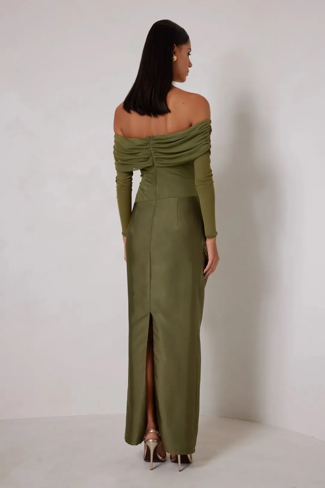 ELLE ZEITOUNE AMY OLIVE MAXI / GREEN / SIZE 8 for rent on The Volte - main image