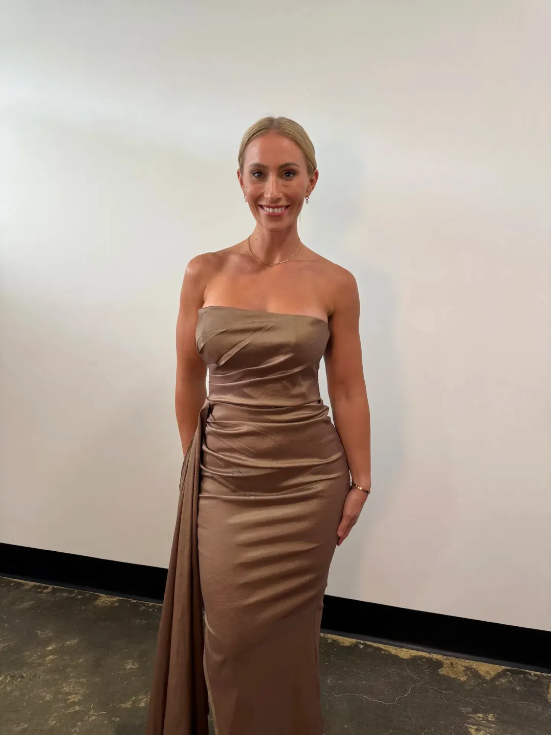 Elle Zeitoune Paulina Maxi Dress Cocoa Size 12 for rent on The Volte - main image