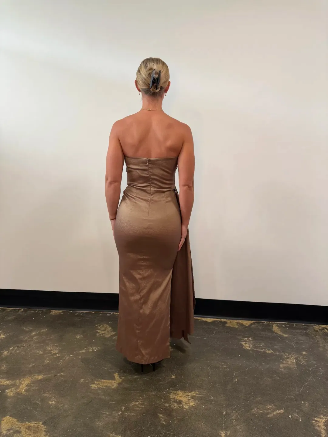 Elle Zeitoune Paulina Maxi Dress Cocoa Size 12 for rent on The Volte - main image