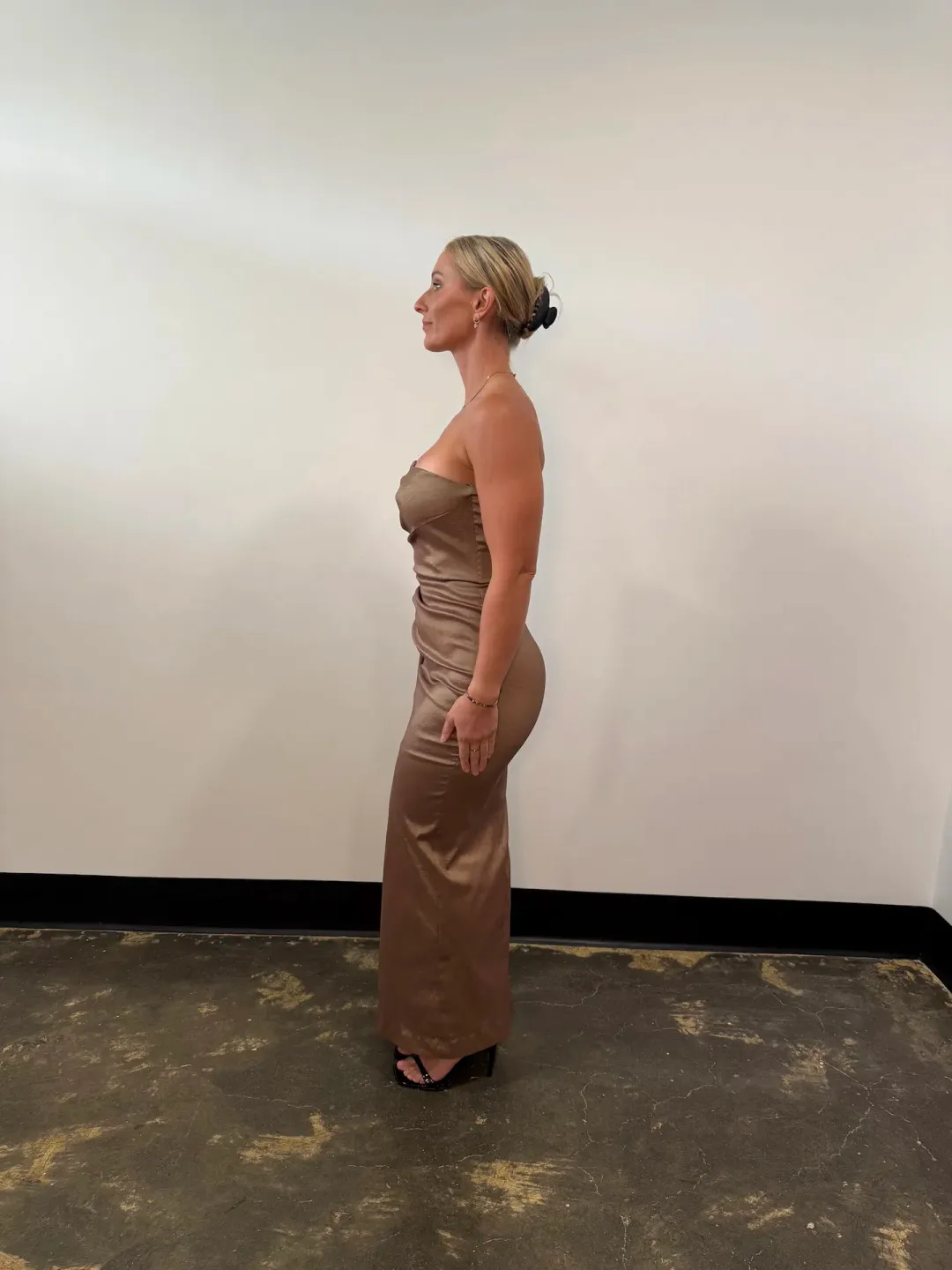 Elle Zeitoune Paulina Maxi Dress Cocoa Size 12 for rent on The Volte - main image