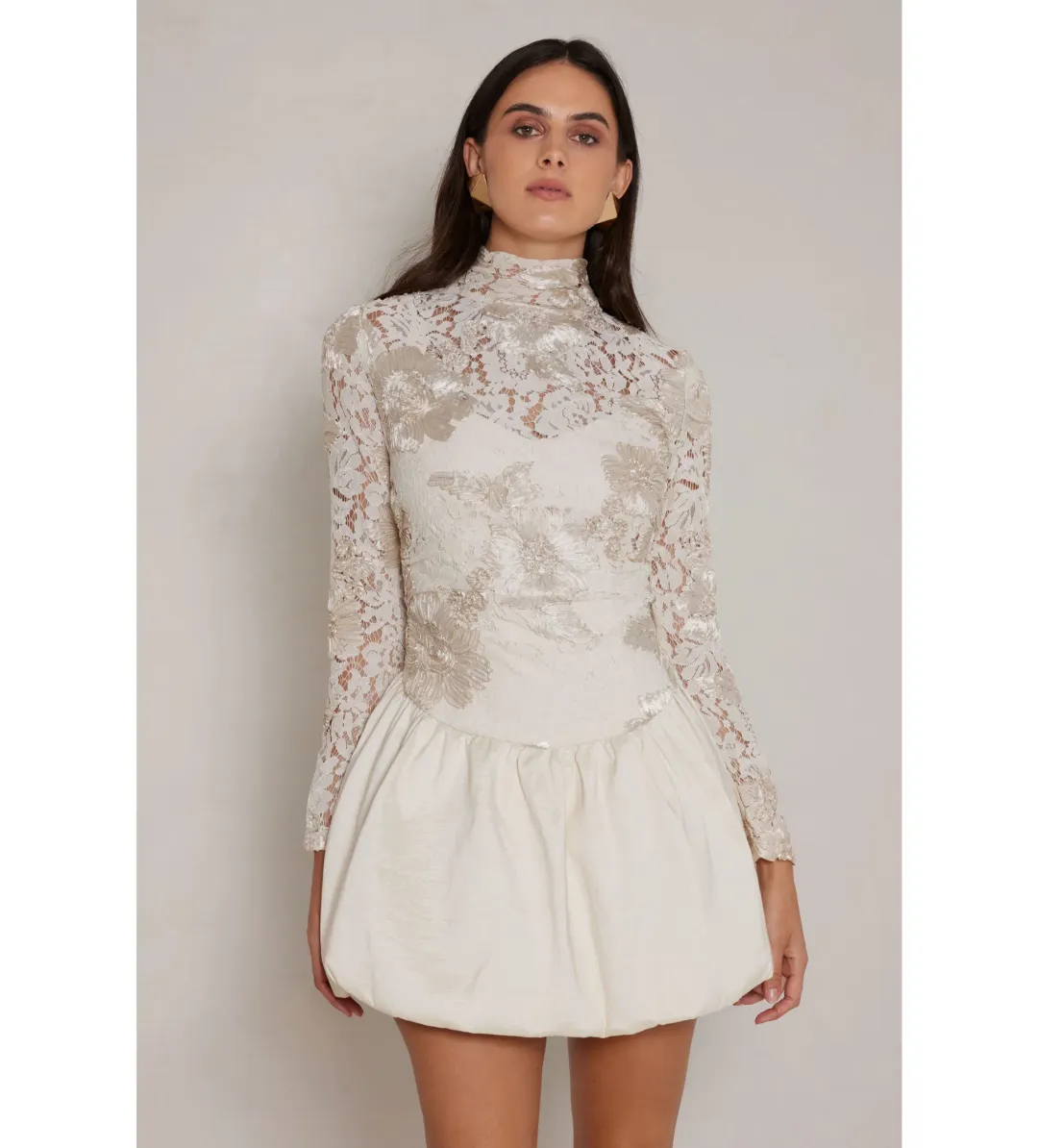 Elle Zeitoune Presley Mini Dress Crème Size 10 for rent on The Volte - main image