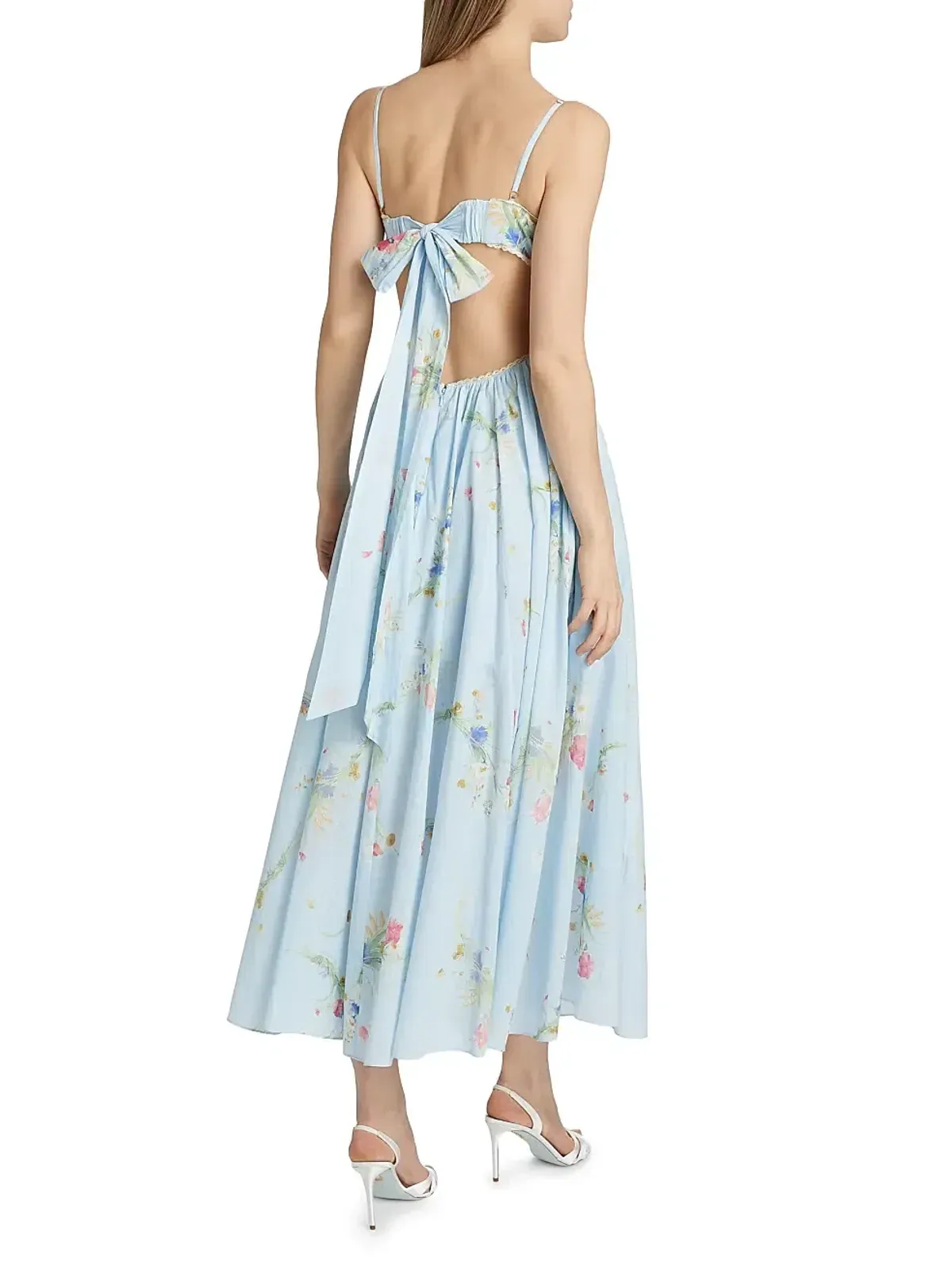 Zimmermann Lucky Picnic Floral Linen Maxi Dress in Blue Size 0 / AU 6 - Image 3