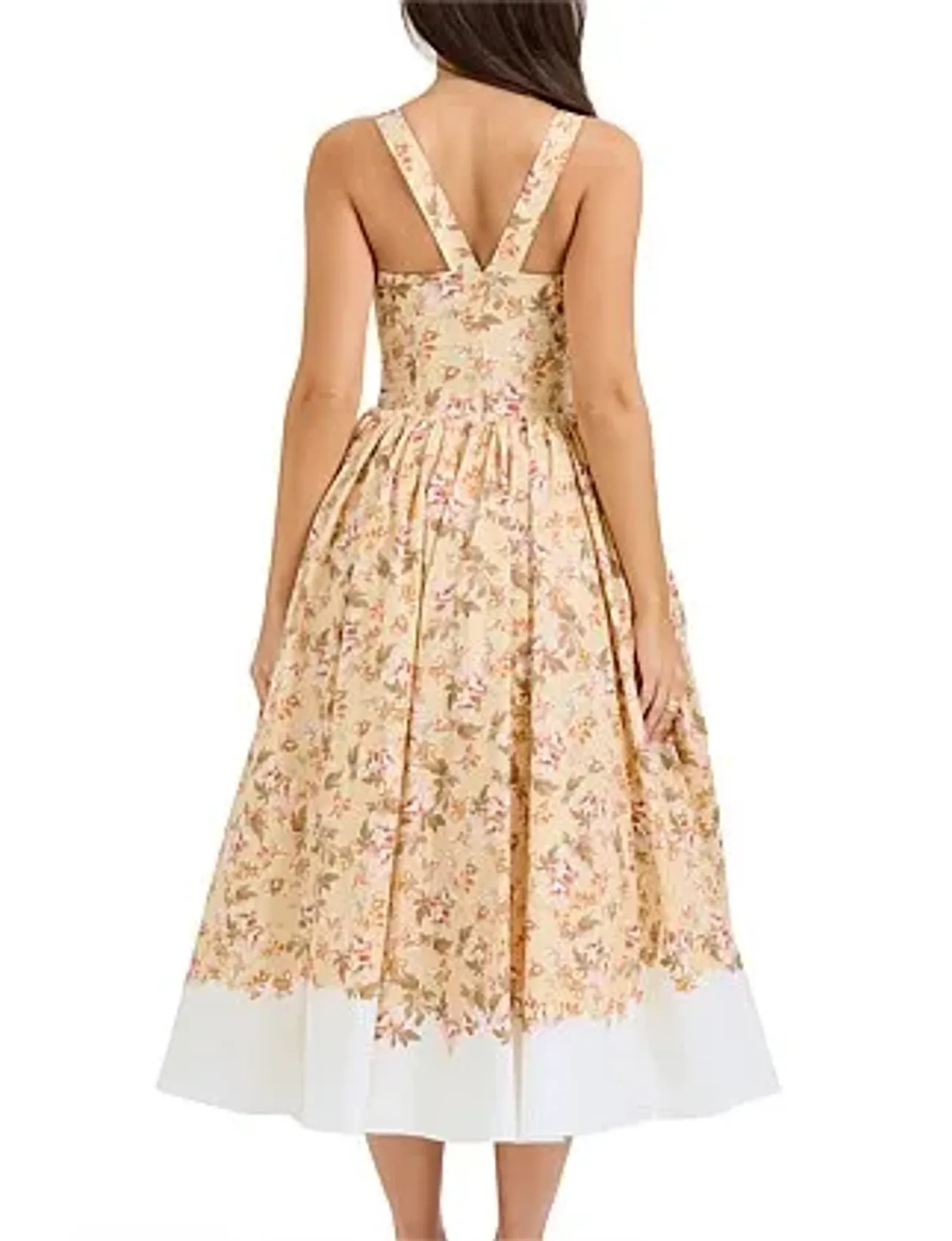 House Of CB Alba Midi Dress Autumnal Honeyflower Print Size 8/S - Image 3