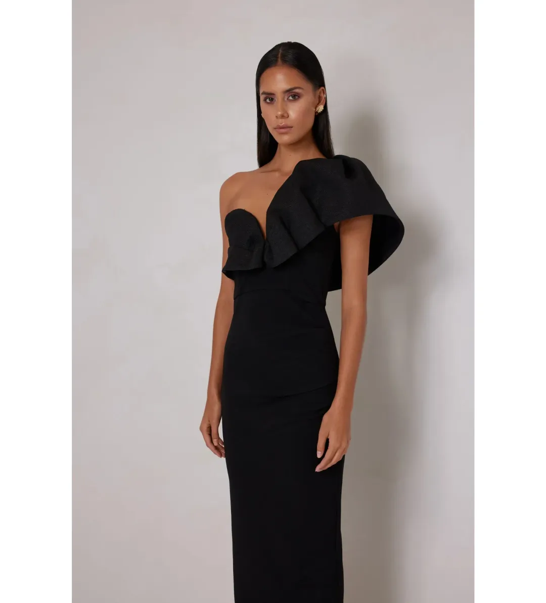 Elle Zeitoune Sharleene Midi Dress Black Size AU 16 for rent on The Volte - main image