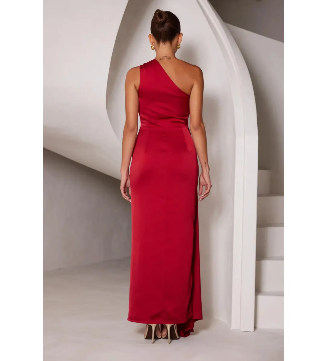 Elle Zeitoune Rhea Maxi Gown in Wine Size AU 14 for rent on The Volte - main image