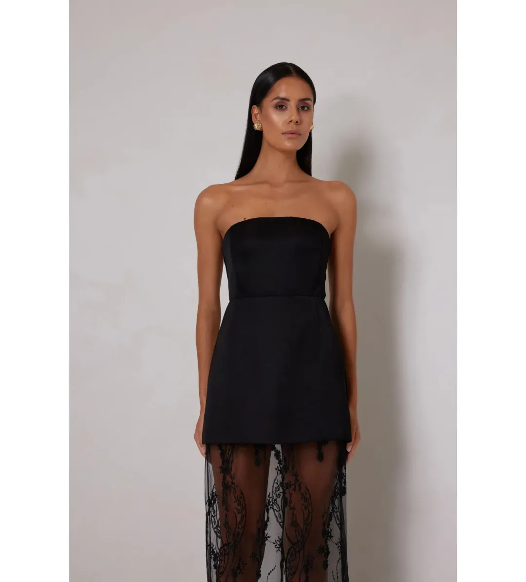 Elle Zeitoune Janice Mini Dress Black Size AU 12 for rent on The Volte - main image