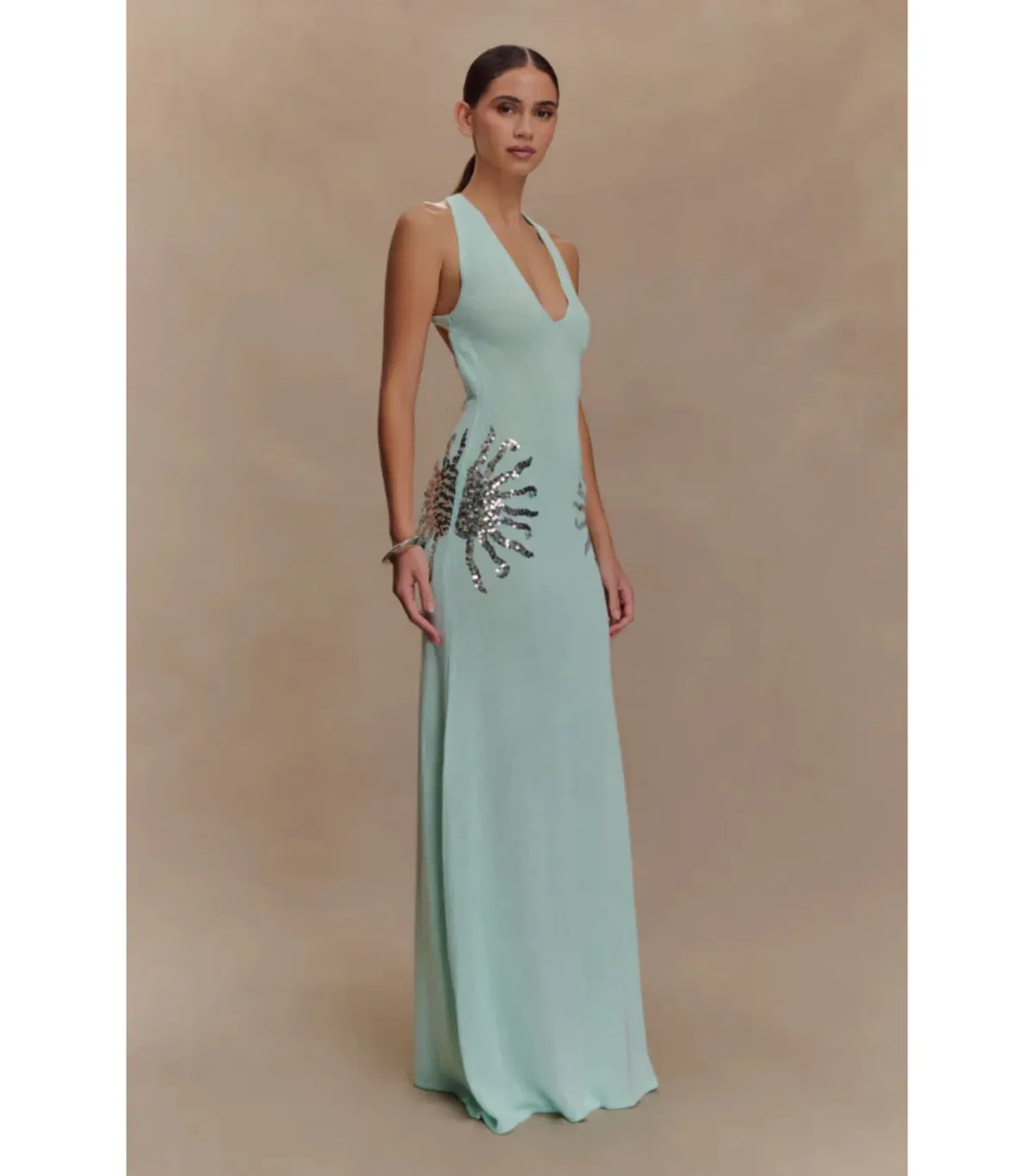 Meshki Ellington Knit Midi Dress in Lagoon Blue Size AU 8 - Image 2