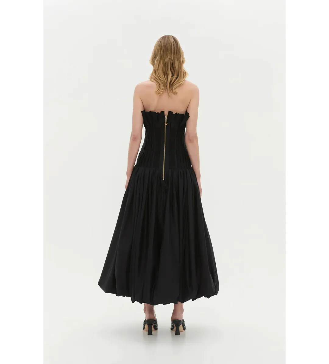 Aje Ivy Bubble Hem Gown Maxi Dress in Black Size AU 8 for rent on The Volte - main image