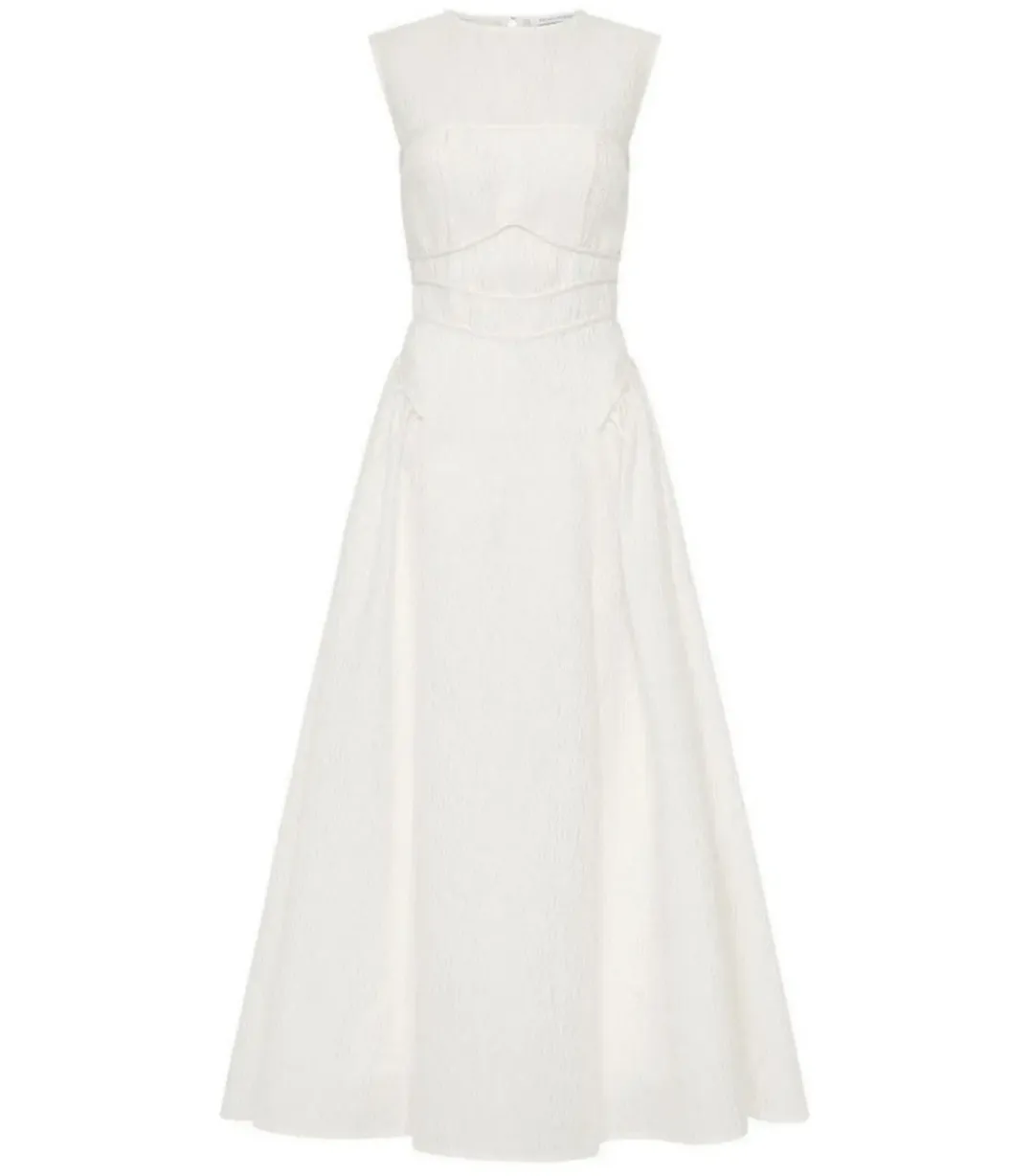 Rachel Gilbert Sophie Midi Dress White Size AU 10 for rent on The Volte - main image