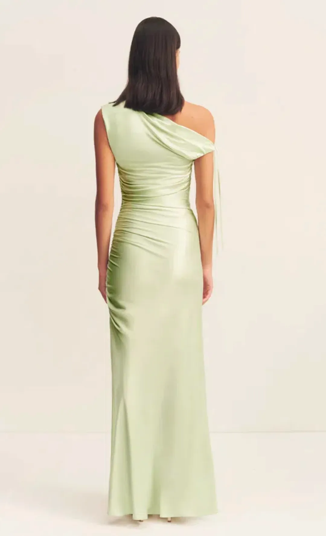 Shona Joy La Lune Gathered Maxi Dress in Key Lime Size AU6 for rent on The Volte - main image