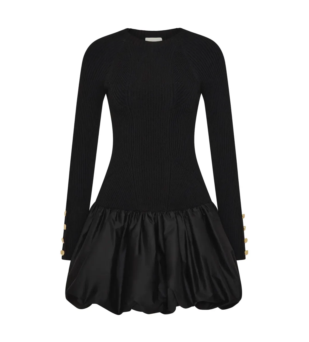 Aje Moonlight Knit Mini Dress Black Size AU 8 for rent on The Volte - main image