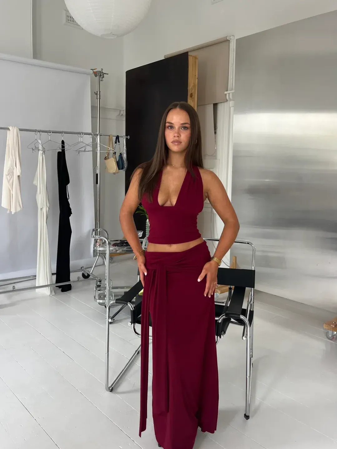 La Marie, Sofia set, Burgandy, Size S for rent on The Volte - main image