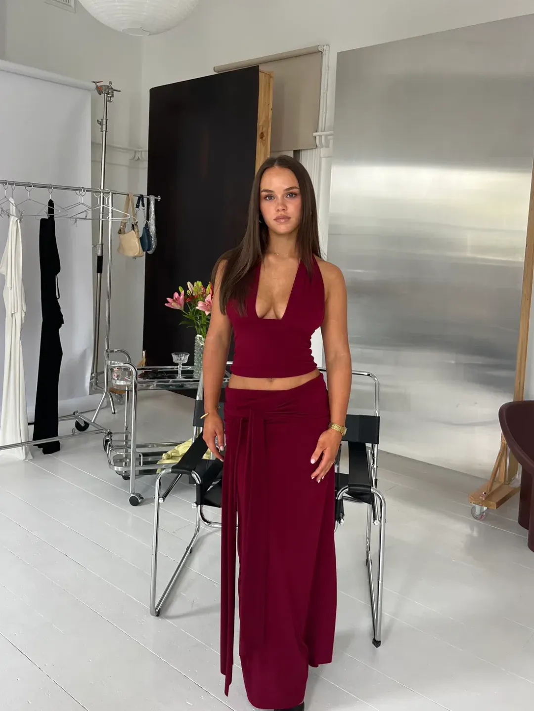 La Marie, Sofia set, Burgandy, Size S for rent on The Volte - main image