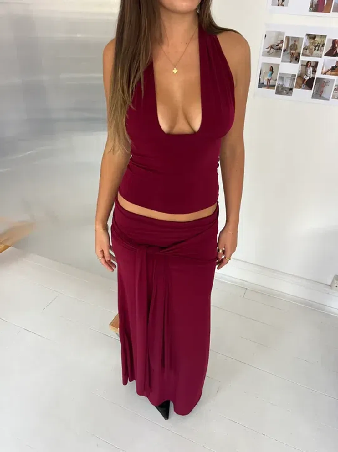 La Marie, Sofia set, Burgandy, Size S for rent on The Volte - main image