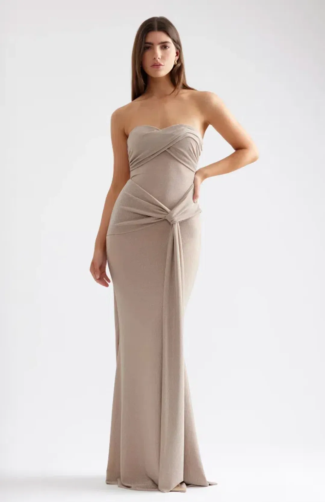 Studio Lexi, Tiffany Dress, Champagne, Size 8  for rent on The Volte - main image