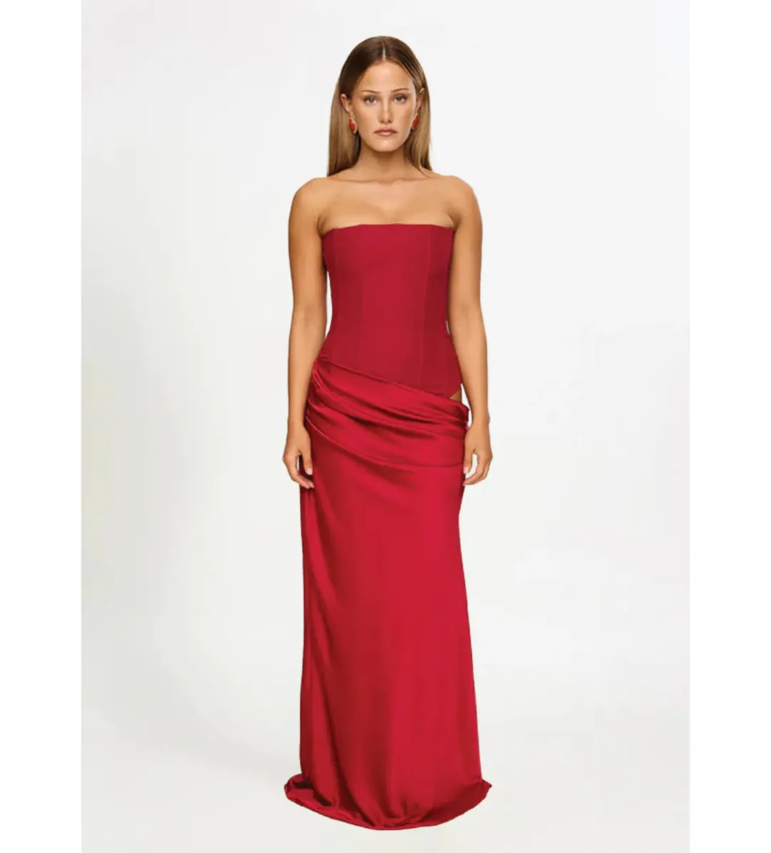 Hntr The Label Huxley Gown Maxi Dress In Wine Size AU 8  for rent on The Volte - main image