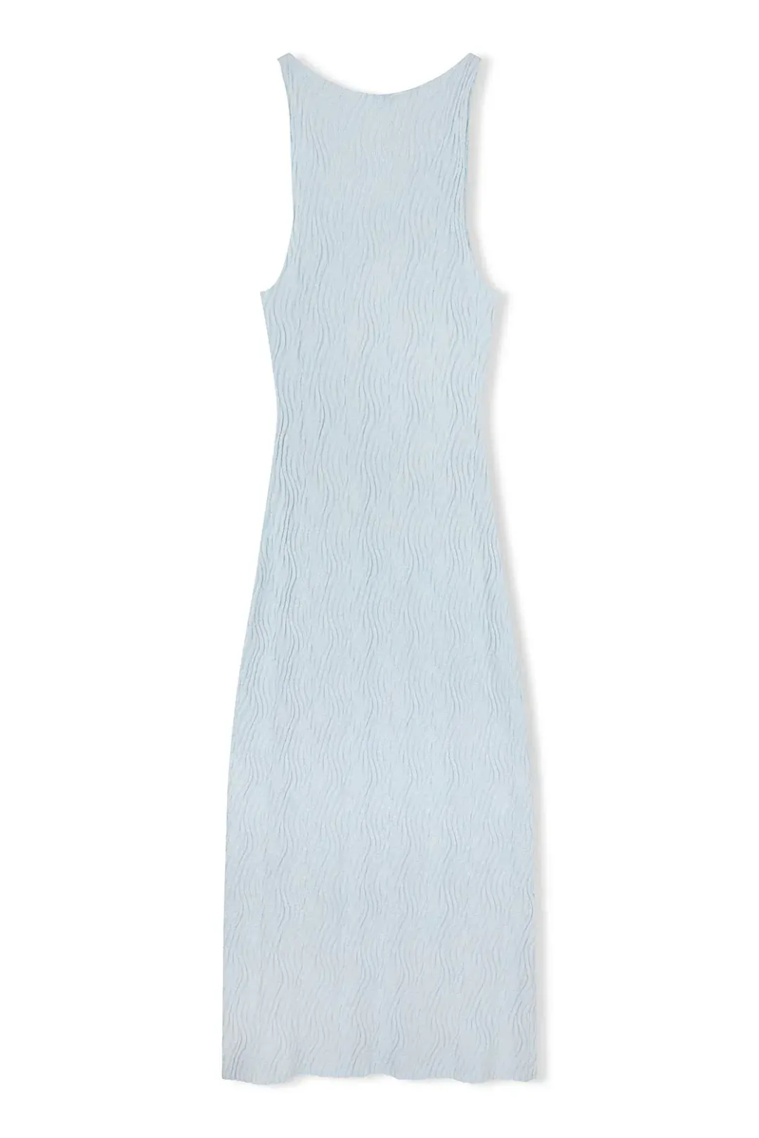 Zulu & Zephyr Ripple Textured Knit Dress in Powder Blue Size AU14 for rent on The Volte - main image