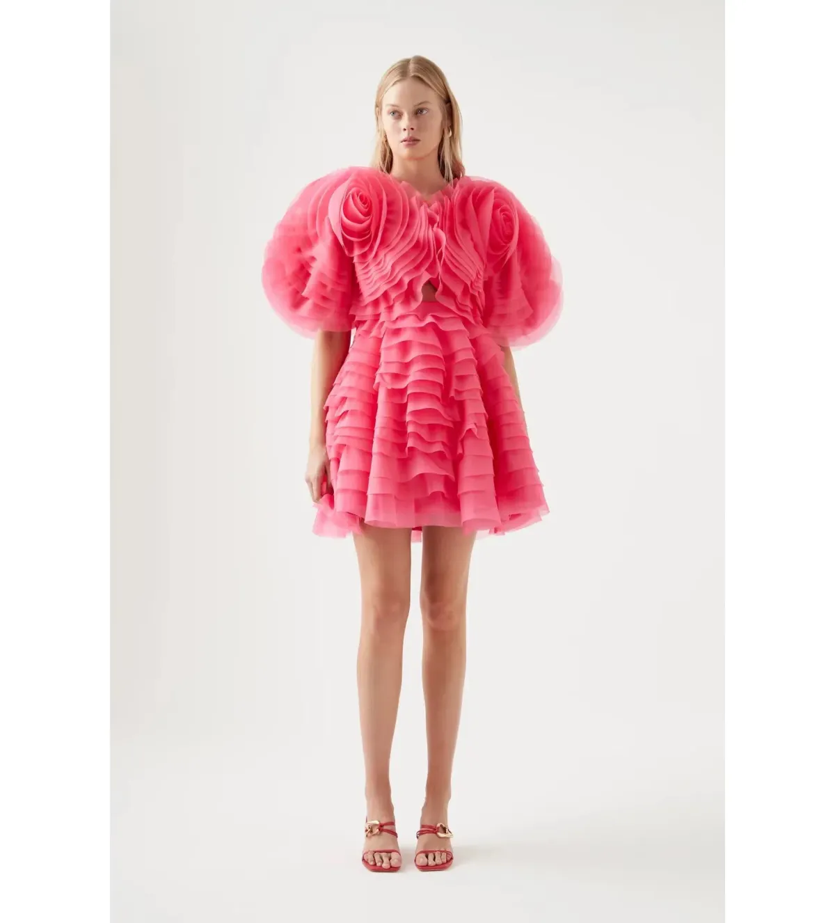 Aje Amour Ruffle Mini Dress Berry Pink Size 8 - Image 1
