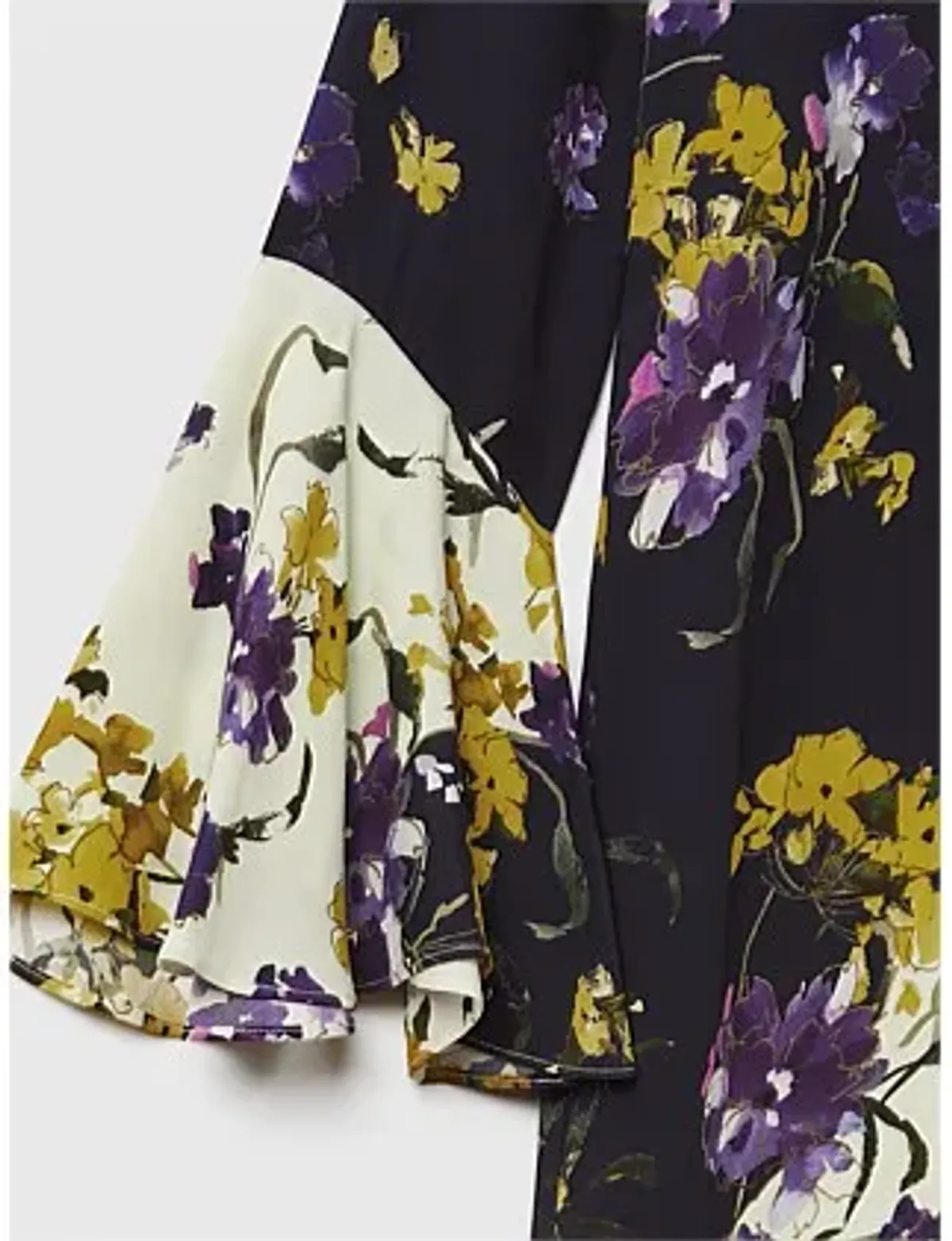 Florere Printed Fluted Cuff Midi Dress in Multi Size 10 - Image 3