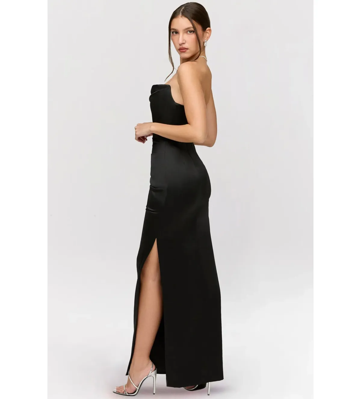 House of CB Adrienne Corset Maxi Dress in Black Size 8 - Image 3