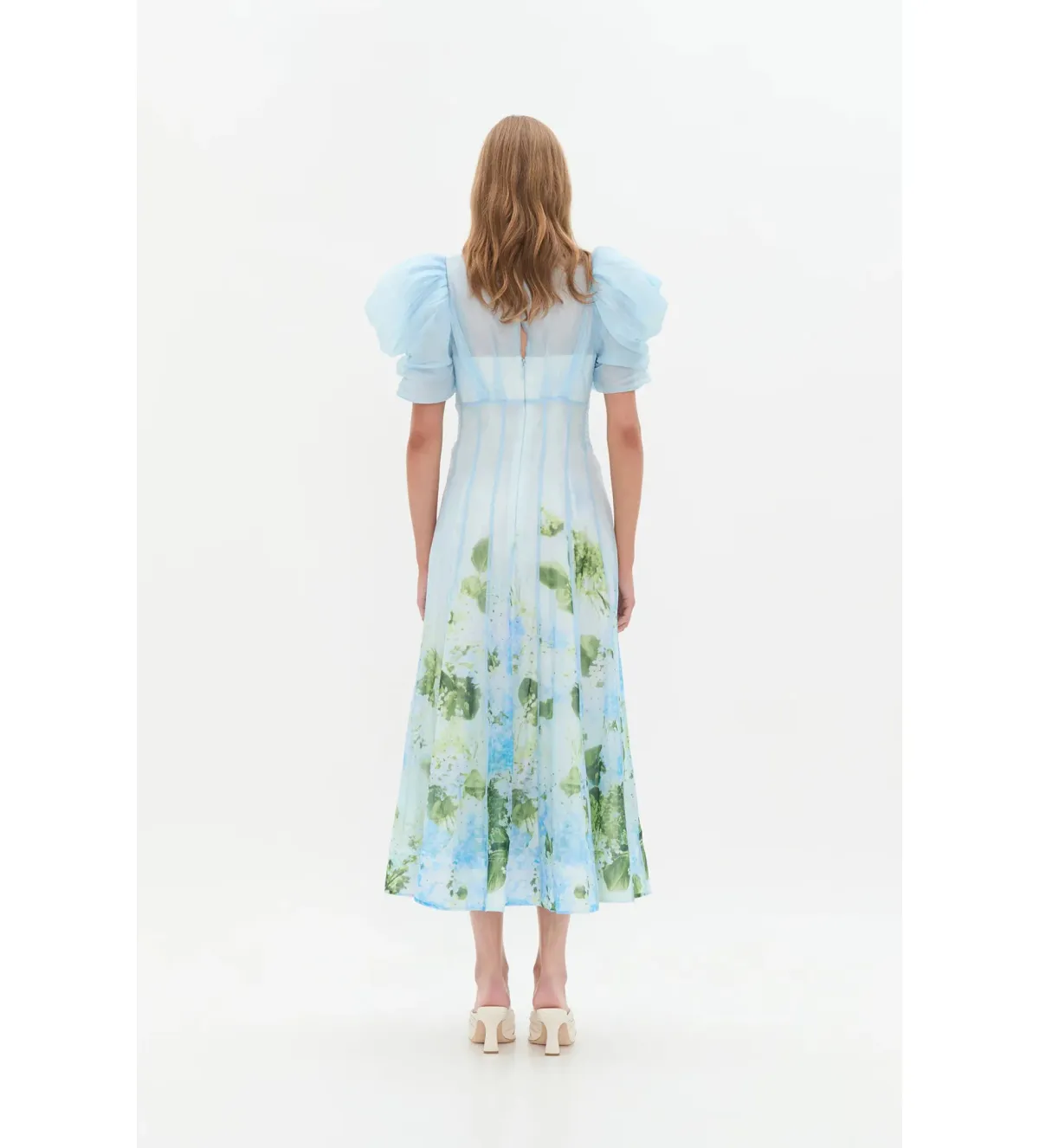 Aje Clementine Midi Dress in Blue Hydrangea Size 6 - Image 3
