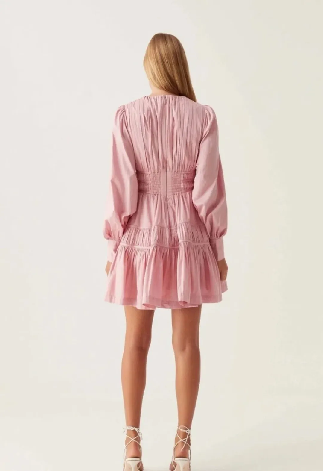Aje Fallingwater Mini Dress Pink Size 12  for rent on The Volte - main image