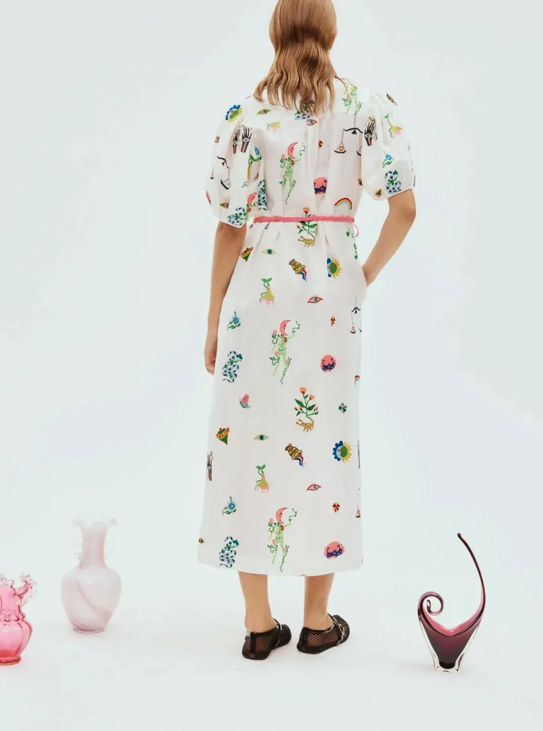 Alemais Atticus Embroidered Shirtdress White/Print Size 10 for rent on The Volte - main image