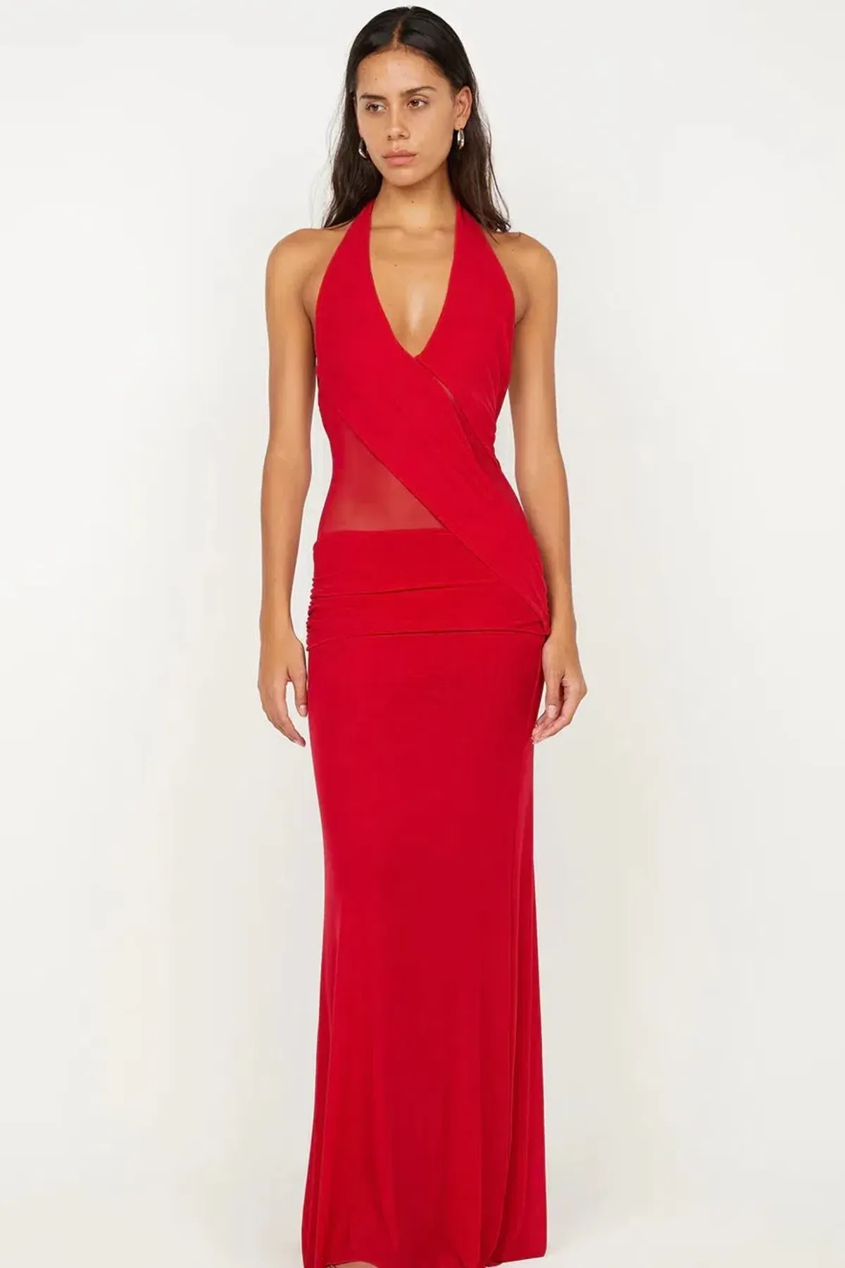 Bec & Bridge Deija Halter Maxi Red Size AU 8 - Image 1