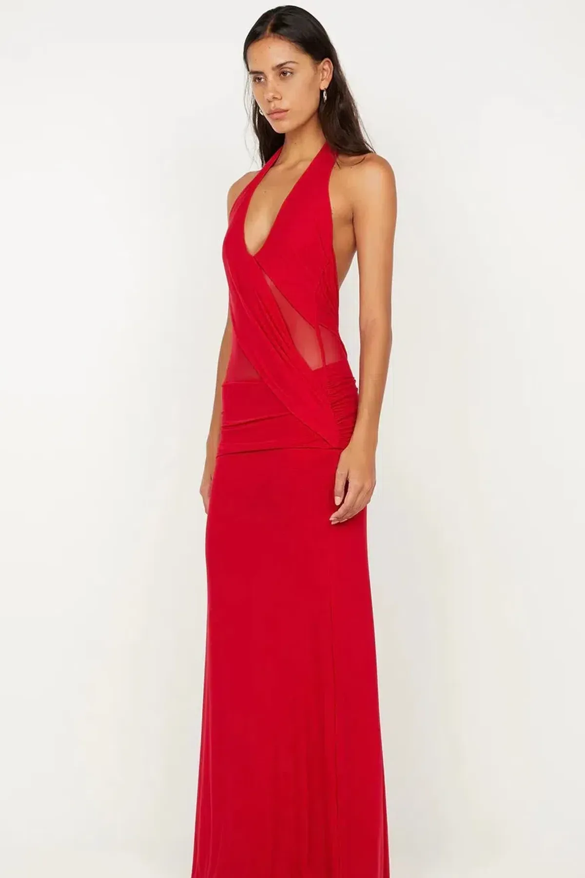 Bec & Bridge Deija Halter Maxi Red Size AU 8 - Image 3