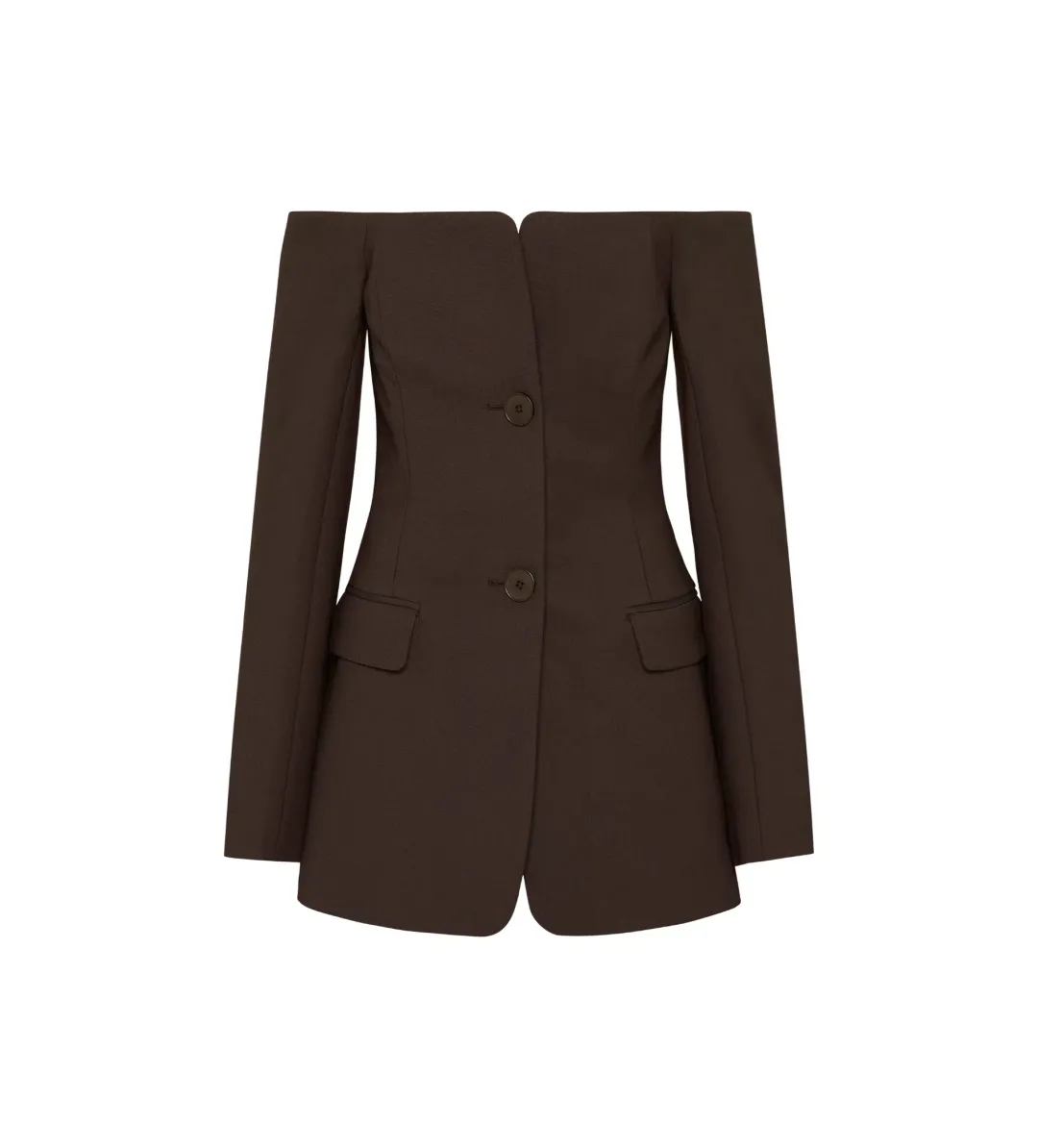 Sir the Label Sandrine Tailored Mini Dress Chocolate Size 1 AU 8 for rent on The Volte - main image