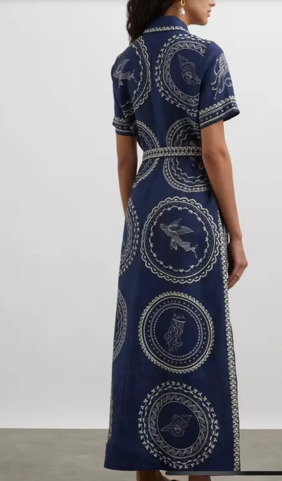 Alemais Oceane Linen Shirt Dress Blue Size 10 for rent on The Volte - main image