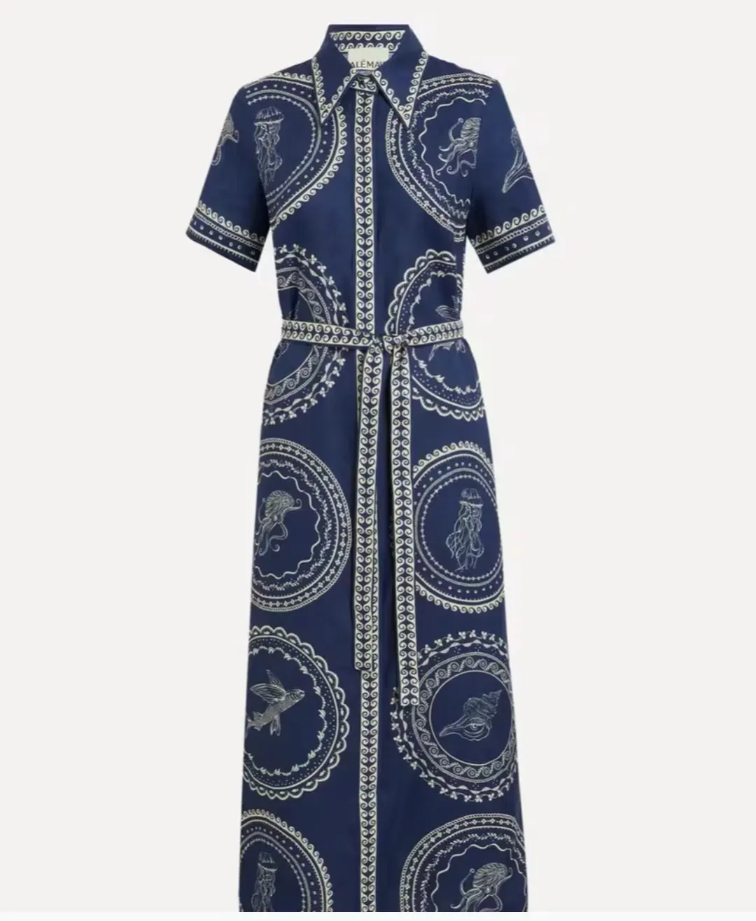 Alemais Oceane Linen Shirt Dress Blue Size 10 for rent on The Volte - main image