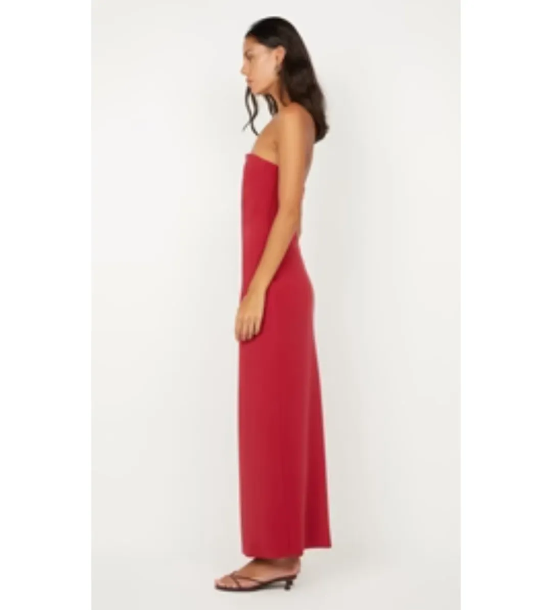 Bec & Bridge Rafi Strapless Maxi Dress in Cherry Size AU 8 for rent on The Volte - main image