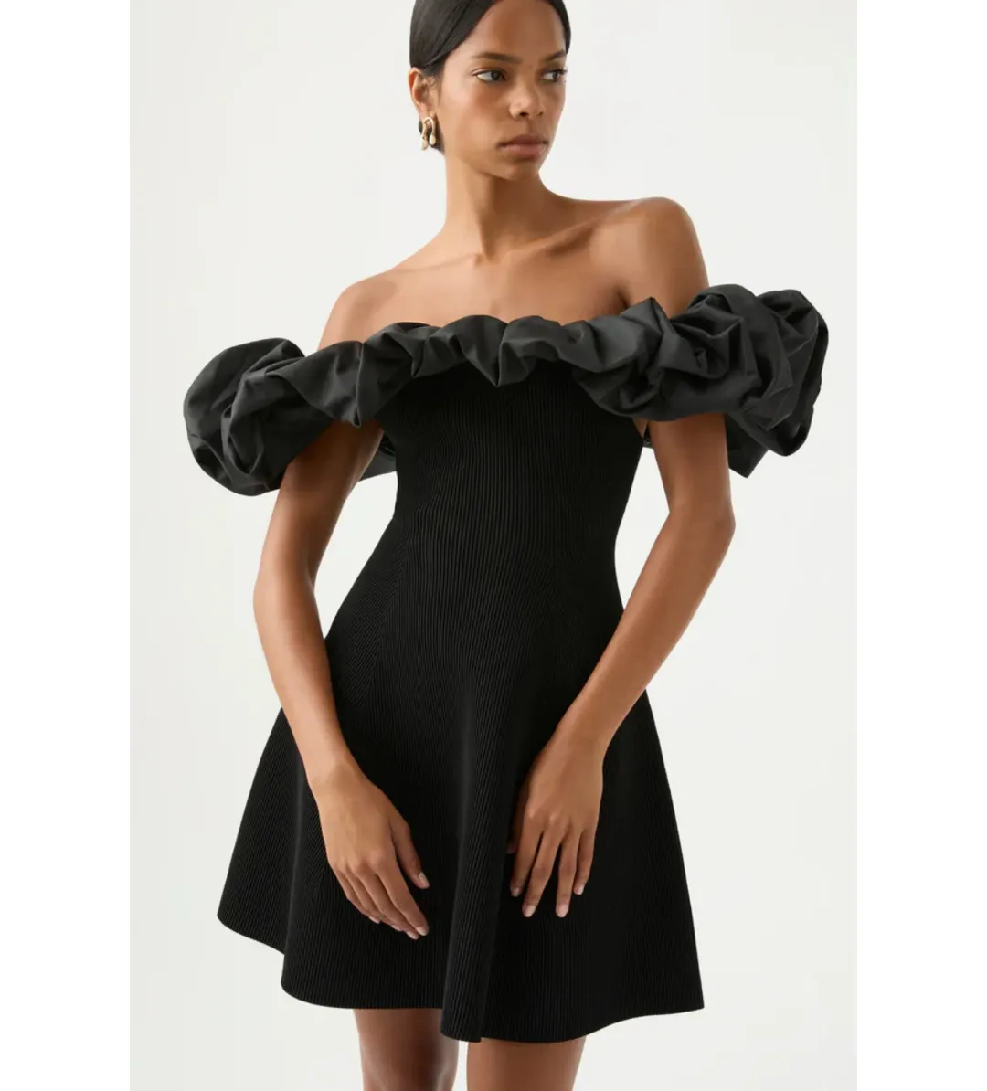 Aje Eldora Mini Dress in Black Size AU 10 for rent on The Volte - main image