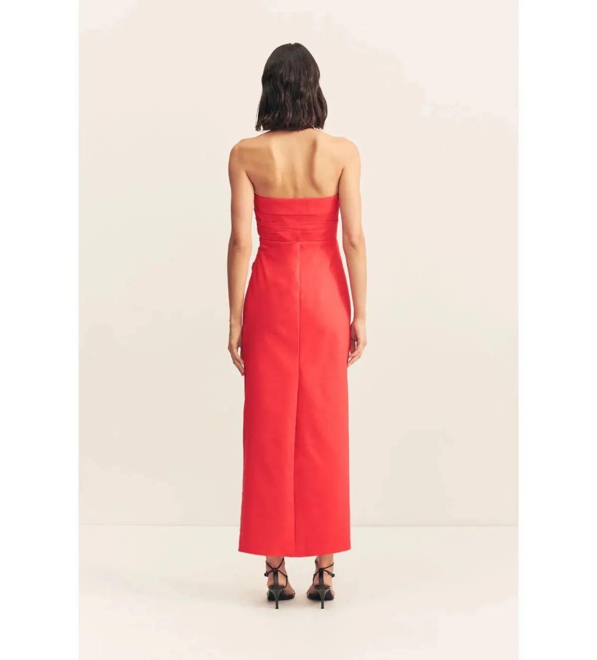 Shona Joy Lani Draped Halter Maxi Dress Chilli Size AU 14 - Image 4