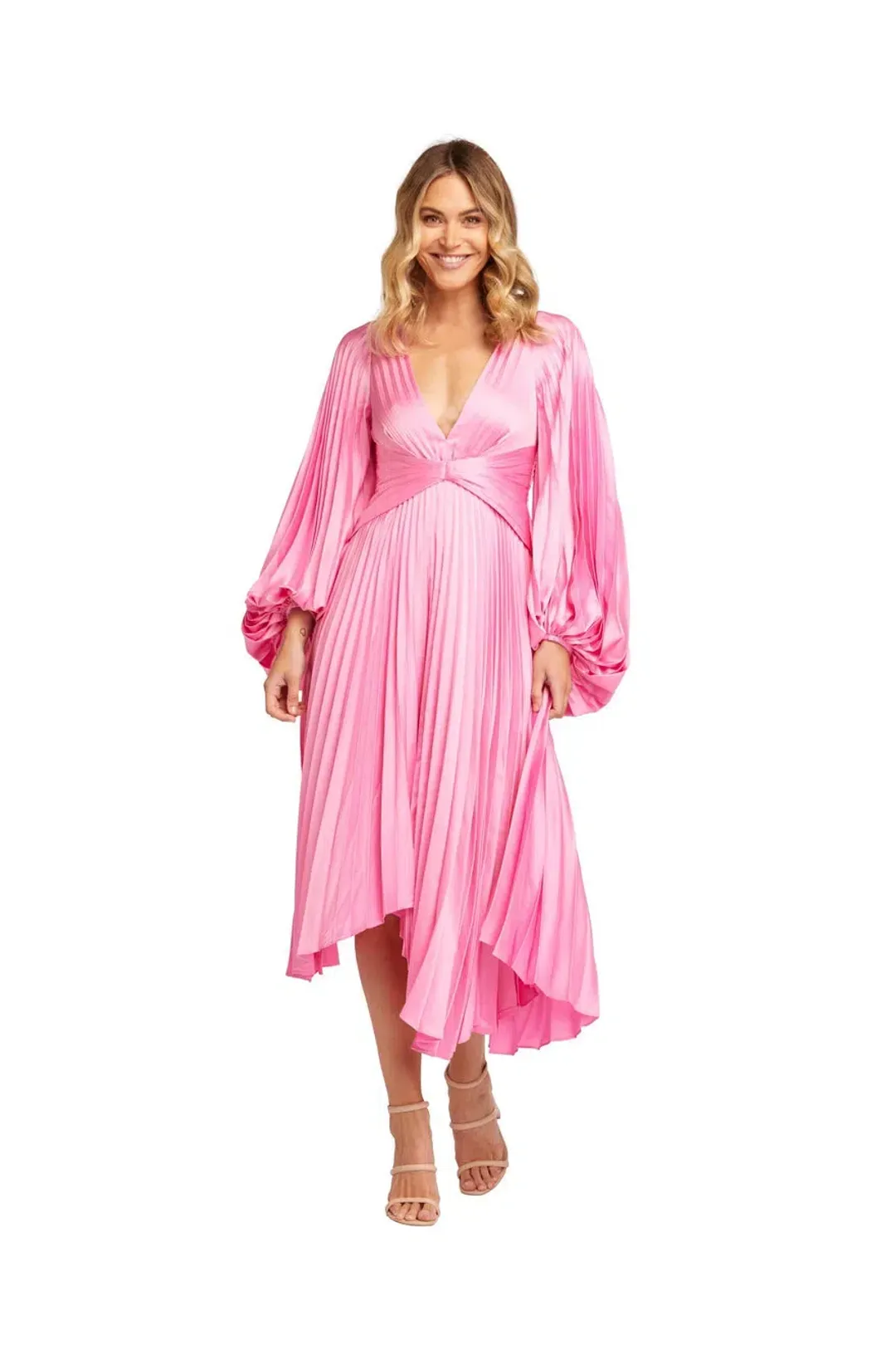 Acler Palms Midi Dress Pink Confetti Size AU 10 for rent on The Volte - main image